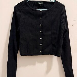 Wild Fable Black Ribbed Cardigan